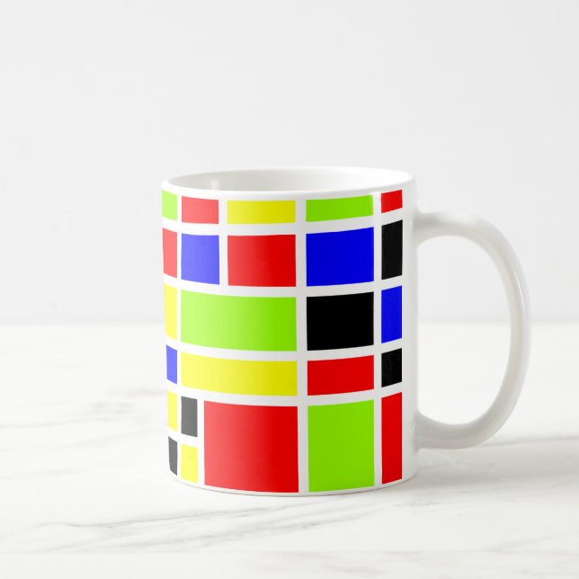Taza De Café Rectángulos coloridos 01 (Derecha)