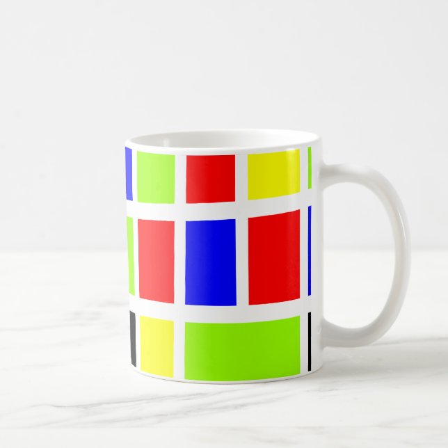 Taza De Café Rectángulos coloridos 02 (Derecha)