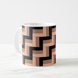 Taza De Café Rectángulos geométricos de Mocha negra marrón