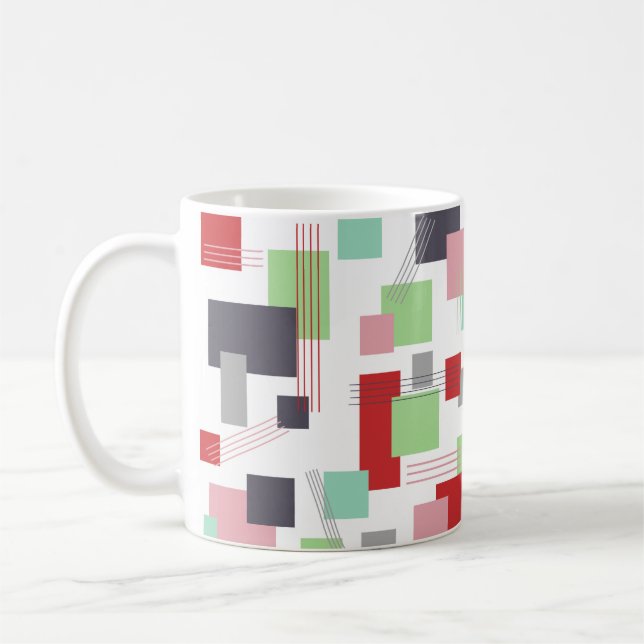 Taza De Café Rectángulos y líneas abstractos (Izquierda)