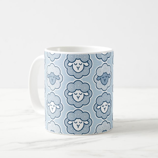 Taza De Café Recuento de ovejas - azul (Anverso izquierdo)