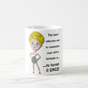 Taza De Café Recuerda el cumpleaños de la esposa, cita graciosa