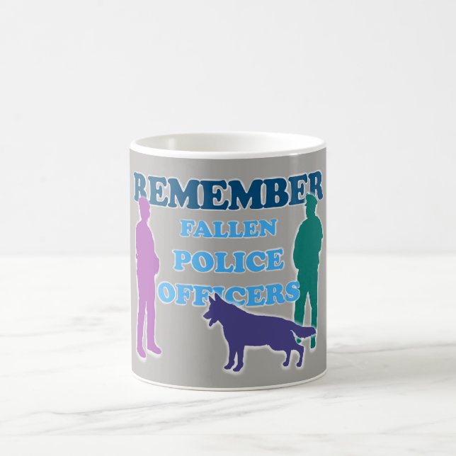 Taza De Café RECUERDE a los oficiales de policía caidos (Centro)