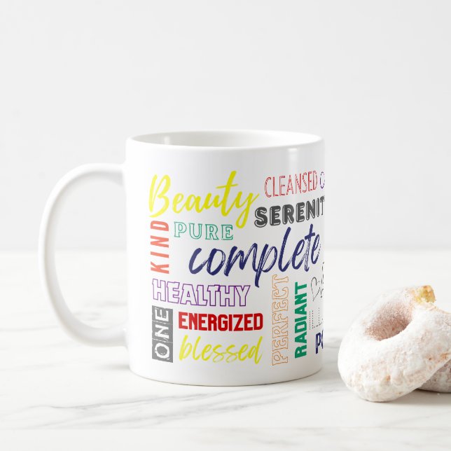 Taza De Café Recuerdo a diario palabras Inspiradoras arcoiris (Con donut)