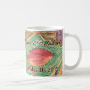 Taza De Café Recuerdo de boda de hojas adorables 