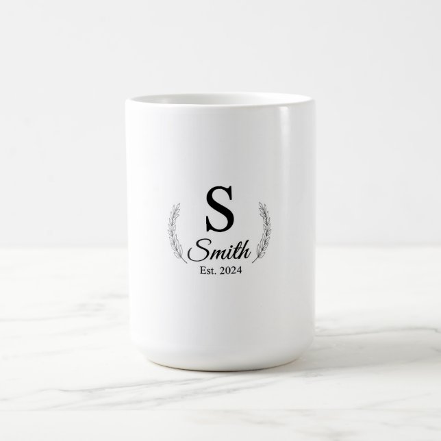 Taza De Café Recuerdo de fecha de boda sofisticado | Personaliz (Centro)