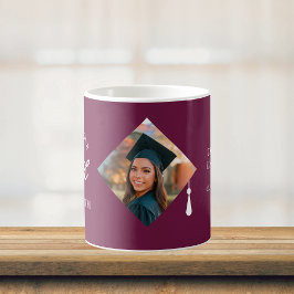 Taza De Café Recuerdo de foto de graduado personalizado con tap