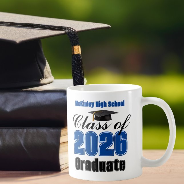 Taza De Café Recuerdo de graduación de la clase azul de 2026 (Subido por el creador)