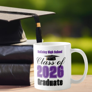 Taza De Café Recuerdo de graduación de la clase púrpura de 2026