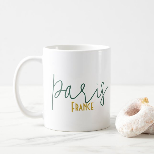 Taza De Café Recuerdo de París, Francia (Con donut)