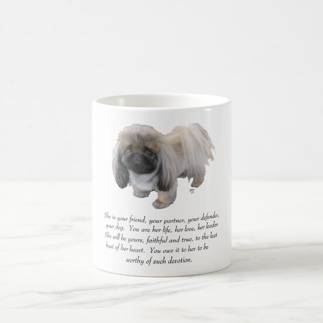 Taza De Café Recuerdo de Pekinés - HEMBRA (Centro)