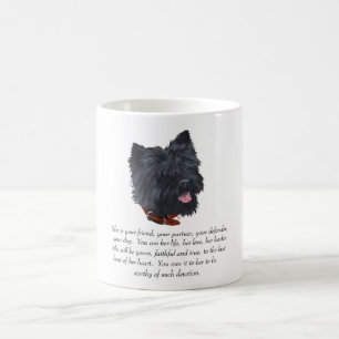 Taza De Café Recuerdo de Terrier Cairn Negro - Hembra