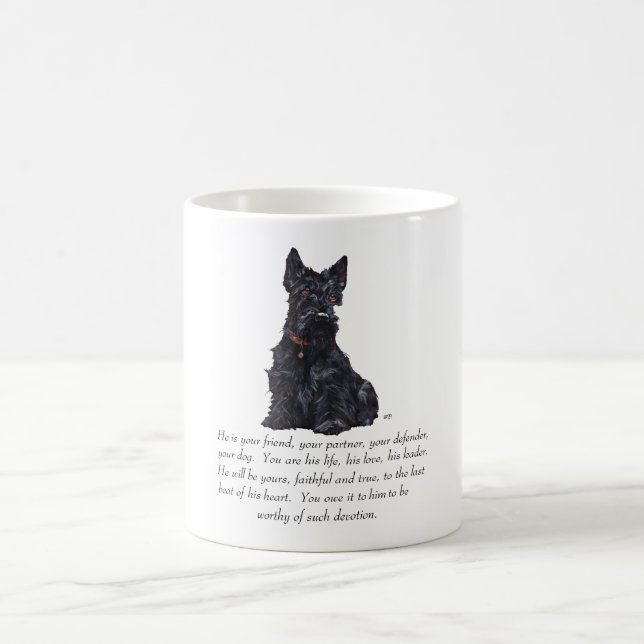 Taza De Café Recuerdo de Terrier Escocés - Perro MACHO (Centro)