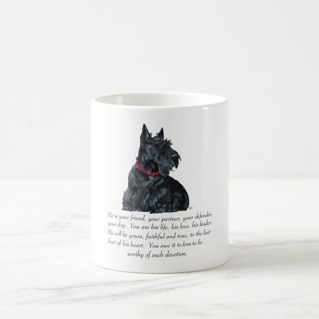 Taza De Café Recuerdo de Terrier Escocés - Perro MACHO (Centro)