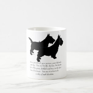 Taza De Café Recuerdo de Terriers Escoceses - Perros MACHOS