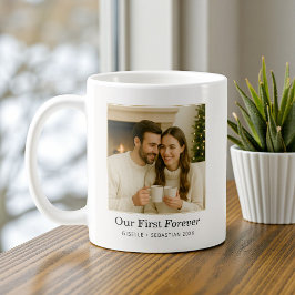 Taza De Café Recuerdo de texto personalizado con foto minimalis