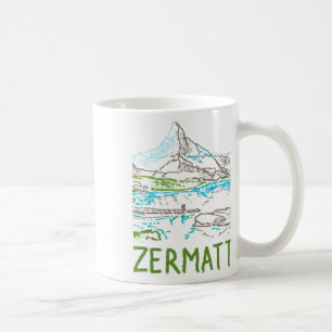 Taza De Café Recuerdo de Zermatt Suiza para turistas Sti