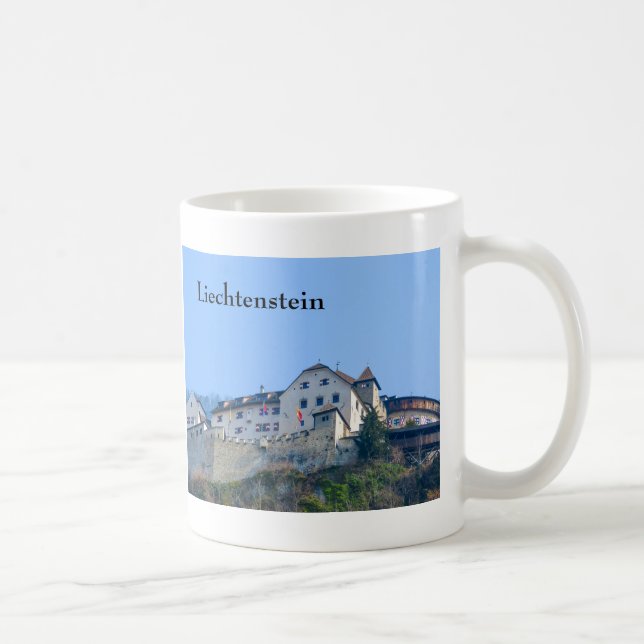 Taza De Café Recuerdo del castillo de Liechtenstein Vaduz (Derecha)