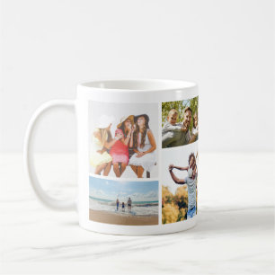 Taza De Café Recuerdo elegante de collage de 8 fotos