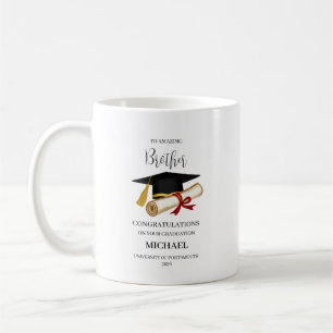 Taza De Café Recuerdo personalizado de graduación de hermano no