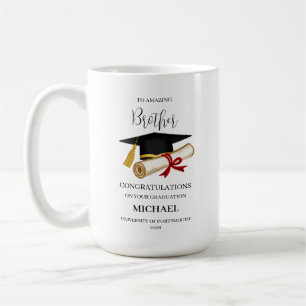Taza De Café Recuerdo personalizado de graduación de hermano no