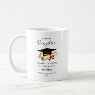Taza De Café Recuerdo personalizado de graduación de hija