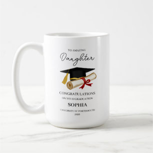 Taza De Café Recuerdo personalizado de graduación de hija