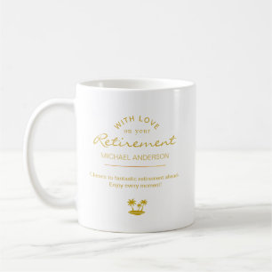 Taza De Café Recuerdo Personalizado Elegante de Oro para Jubila