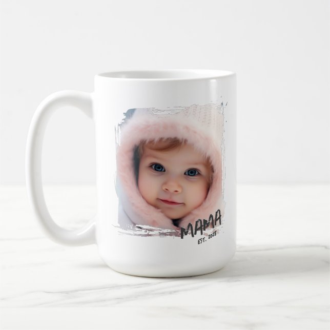 Taza De Café Recuerdo personalizado para mamá con foto (Izquierda)
