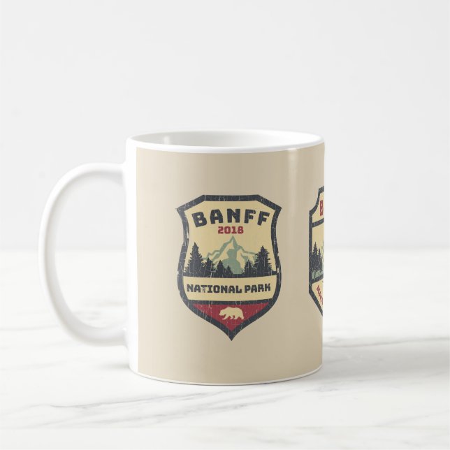 Taza De Café Recuerdos canadienses de Banff del parque nacional (Izquierda)