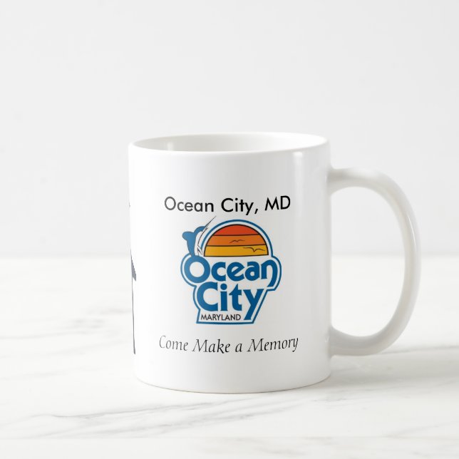 Taza De Café Recuerdos de la ciudad del océano: Logotipo (Derecha)
