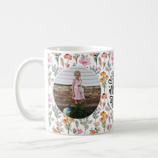 Taza De Café Recuerdos de mamá y abuela: Collage de fotos flora (Izquierda)