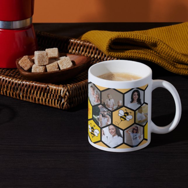 Taza De Café Recuerdos dulces: Collage de fotos de Honeycomb (1 (Honeycomb Photo Collage,
Personalized Coffee Mug,
14 Picture Mug,
Custom Photo Mug,
Family Photo)