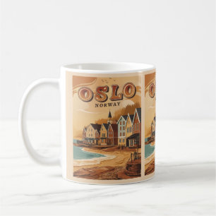 Taza De Café Recuerdos y regalos vintage de la playa de Oslo No