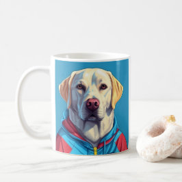 Taza De Café Recuperación de Labrador en traje de pista tazón c