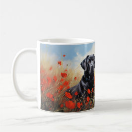 Taza De Café Recuperación de Labrador Negro en un campo de amap