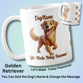 Taza De Café Recuperador de oro, añadir nombre de perro, cambia