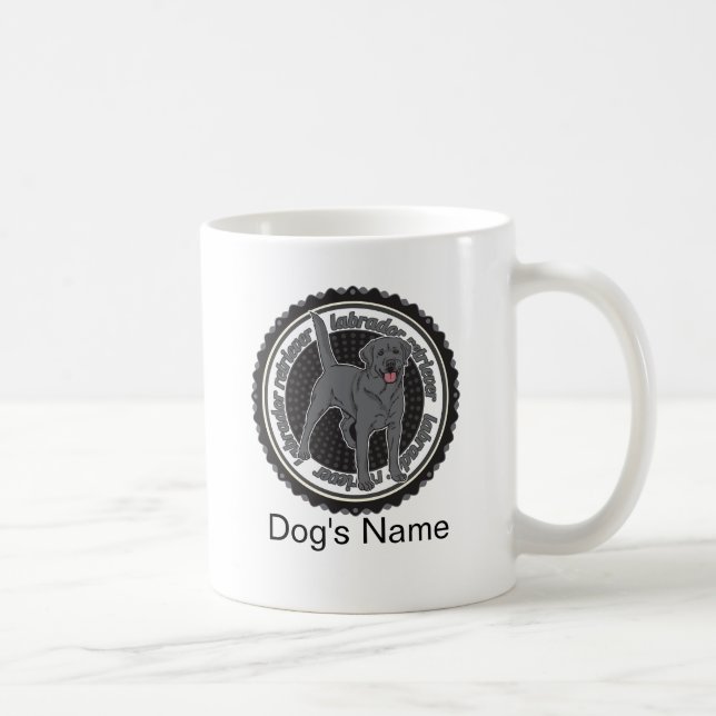 Taza De Café Recuperador de perro con nombre (Derecha)