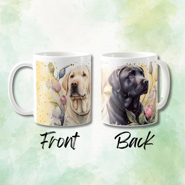Taza De Café Recuperadores de labradores amarillos y negros (Subido por el creador)