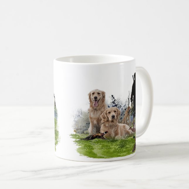 Taza De Café Recuperadores de oro - Perros de caza excelentes (Anverso derecho)
