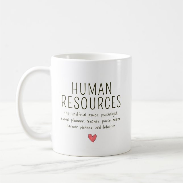 Taza De Café Recursos humanos personalizados (Izquierda)