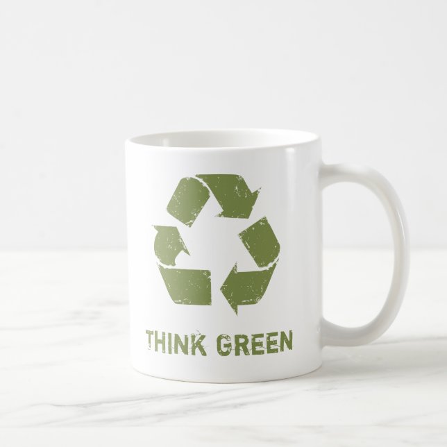 Taza De Café RecycleLogo, piensa verde (Derecha)