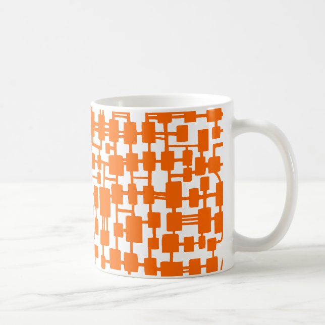 Taza De Café Red abstracta - Naranja en blanco (Derecha)