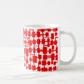 Taza De Café Red abstracta - Negro sobre rojo