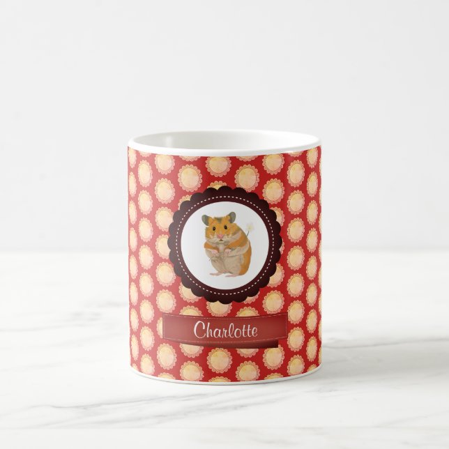 Taza De Café Red Añadir tu nombre Hamster (Centro)