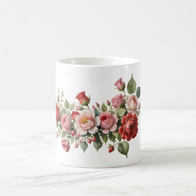 Taza De Café Red and Pink Rose Swag (Centro)