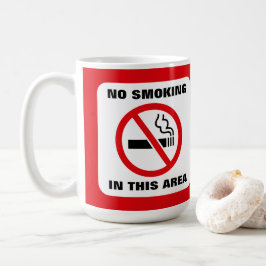 Taza De Café Red and White No Smoking