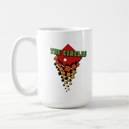 Taza De Café Red and Yellow Squares with Green the Circles Text