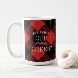 Taza De Café Red Black Buffalo Check Plaid Funny Navidades