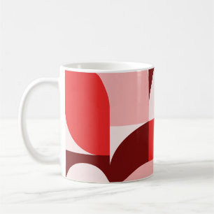 Taza De Café Red Blush Burgundy Geometric Composition